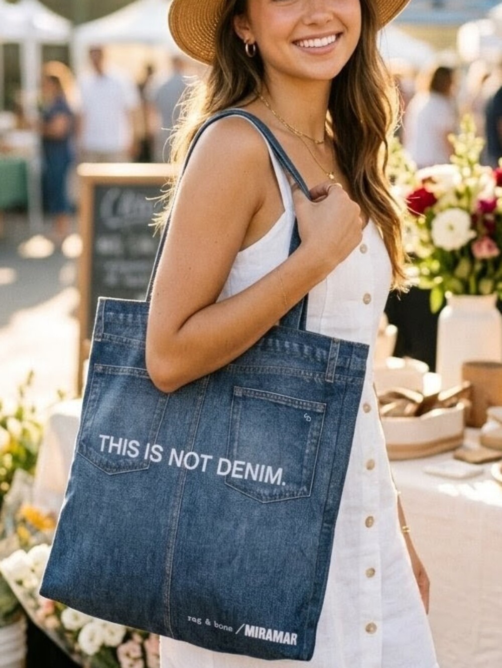 Rag & Bone Lenox This Is Not Denim Miramar Tote Bag Excellent Condition